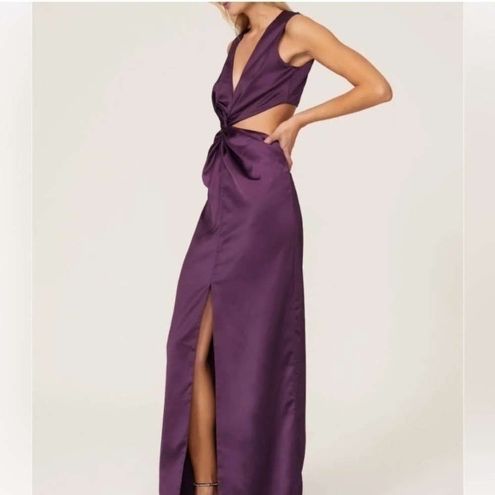 ONE33Social Dress Cutout Maxi Dress in Eggplant Purple